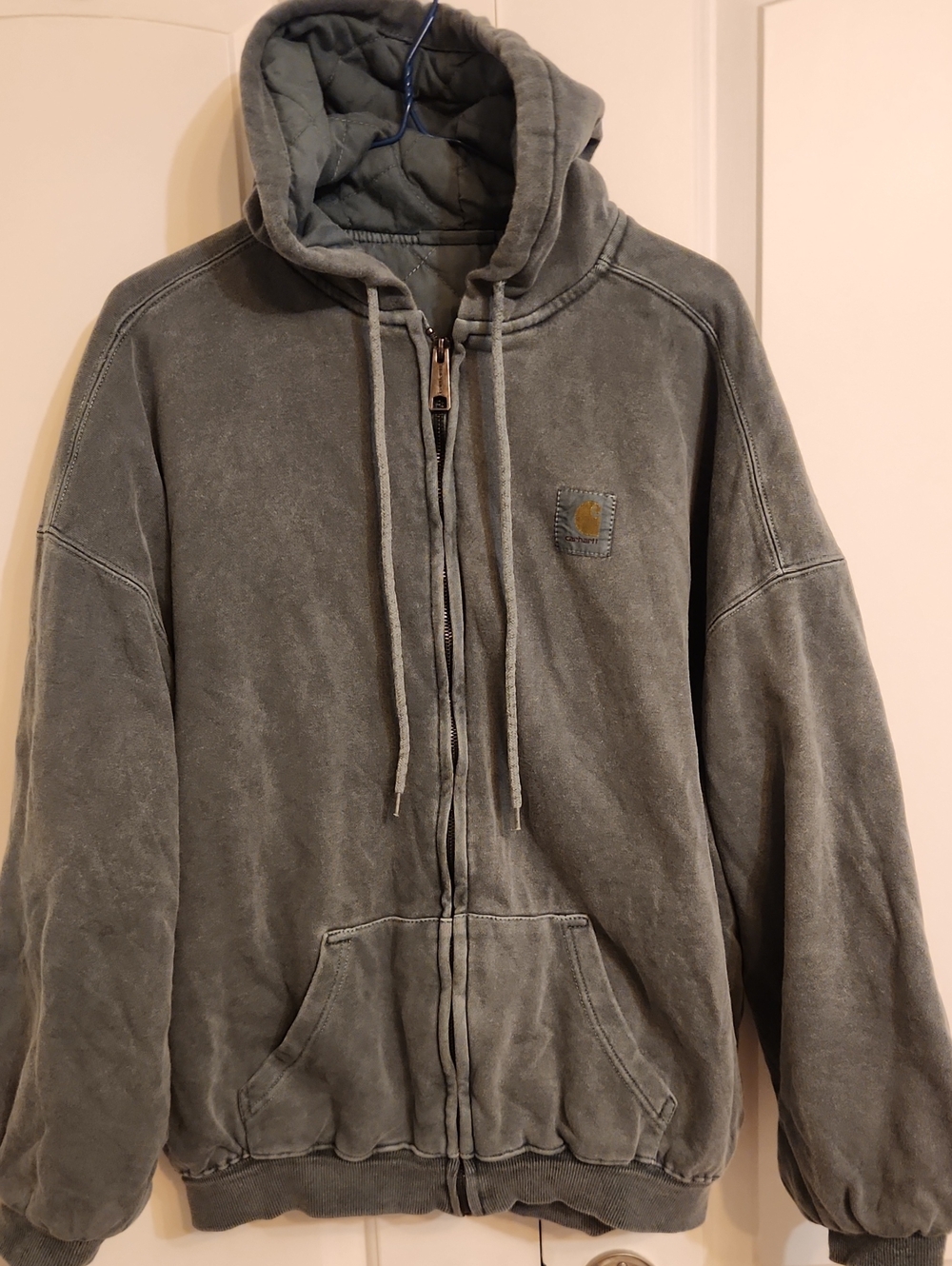 Carhartt Men's Hooded Zip-Up Sweater Jacket - Washed Olive